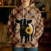 Joycorners Personalized Sunflower Cow Cozy Hoodie (12 Cattle Breeds)