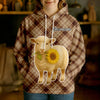 Joycorners Personalized Sunflower Cow Cozy Hoodie (12 Cattle Breeds)