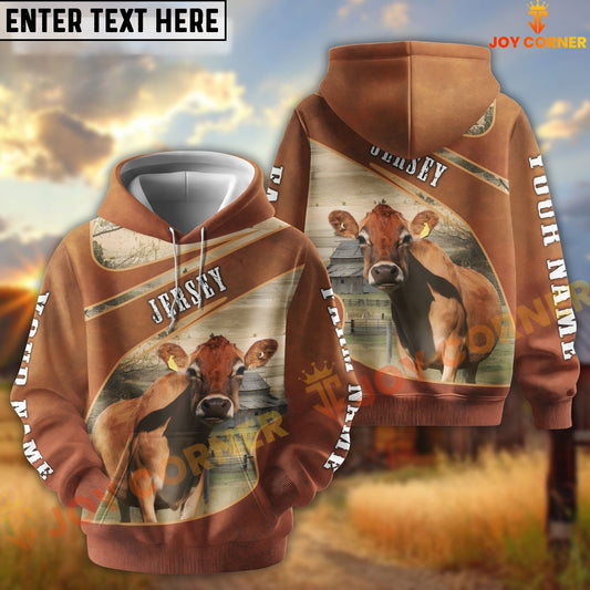 Joycorners Jersey Customize Name, Farm Name Brown Hoodie