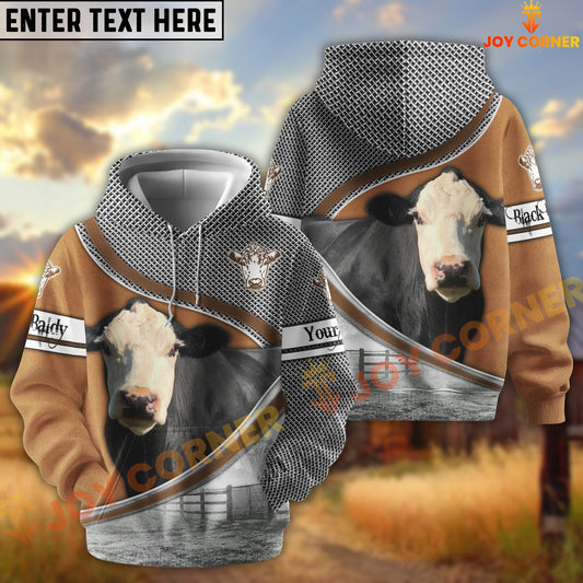 Joycorners Black Baldy Metal Pattern Personalized Name 3D Hoodie