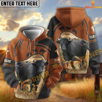 Joycorners Dexter Leather Pattern Custom Name, Farm Name 3D Hoodie