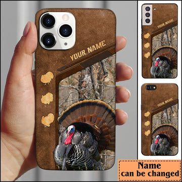 Joycorners Turkey Hunting Premium Brown Pattern Personalized Name Phone Case LM0912