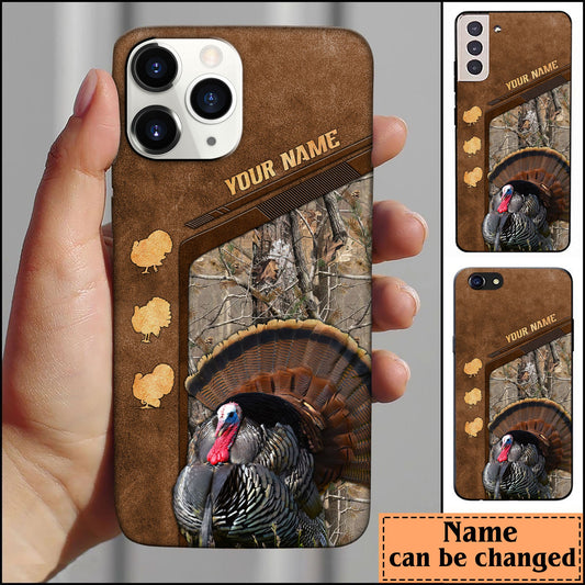 Joycorners Turkey Hunting Premium Brown Pattern Personalized Name Phone Case LM0912