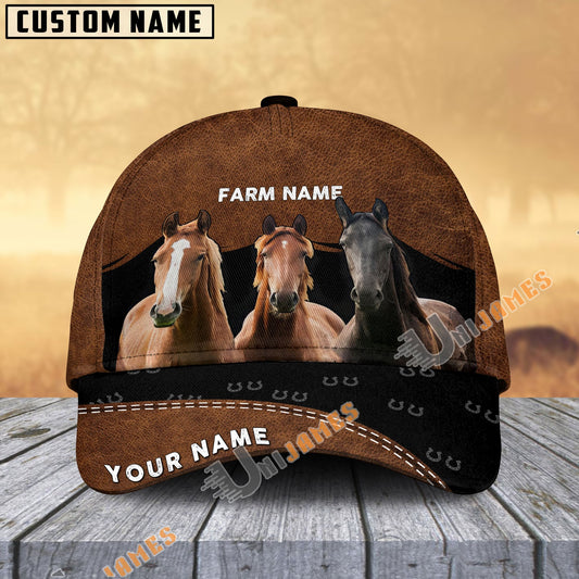 Joycorners Happy Horse Customized Name And Farm Name 3D Classic Cap