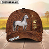 Joycorners Equestrian Tooled Leather Horseshoe Personalized Name 3D Cap (9 breeds)