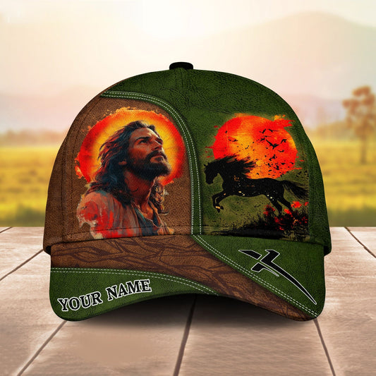 Joycorners Sunset Faith Rider Jesus & Horse Cap – Christian Western Artwork