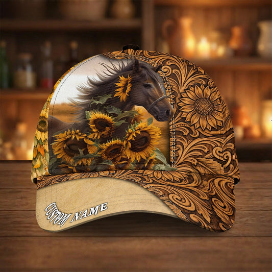 Joycorners Galloping Horse with Sunflower Cap – Dynamic Western Art Style