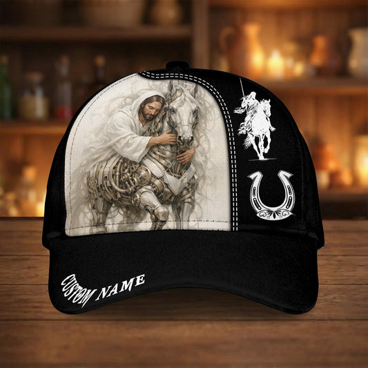 Joycorners Jesus & White Horse Warrior Cap – Christian Spiritual Power Art