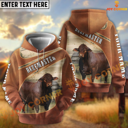 Joycorners Beefmaster Customize Name, Farm Name Brown Hoodie