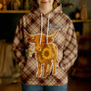 Joycorners Personalized Sunflower Cow Cozy Hoodie (12 Cattle Breeds)