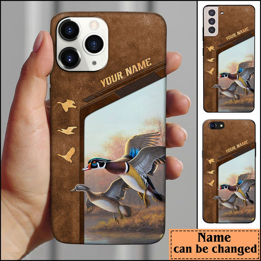 Joycorners Duck Hunting Premium Brown Pattern Personalized Name Phone Case LM0912