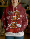 Joycorners Personalized Cute Christmas Cow Hoodie (8 Cattle Breeds)
