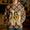 Joycorners Personalized Sunflower Cow Cozy Hoodie (12 Cattle Breeds)