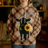 Joycorners Personalized Sunflower Cow Cozy Hoodie (12 Cattle Breeds)