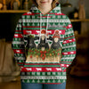 Joycorners Custom Farm Name Christmas Vibe Featuring Three Adorable Hoodie (8 Cattle Breeds)