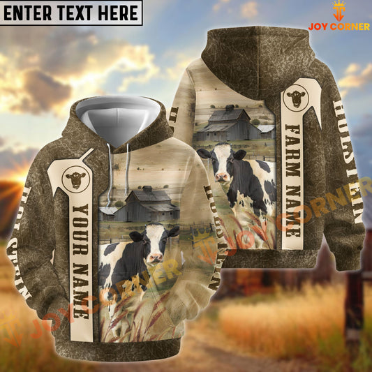Joycorners Holstein Customize Name, Farm Name Unique Pattern Hoodie
