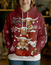 Joycorners Personalized Cute Christmas Cow Hoodie (8 Cattle Breeds)