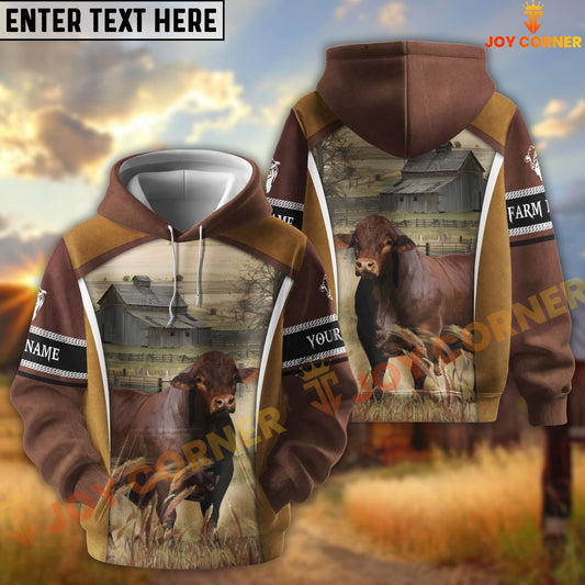 Joycorners Beefmaster Personalized Name and Farm Name Color Mixed 3D Hoodie