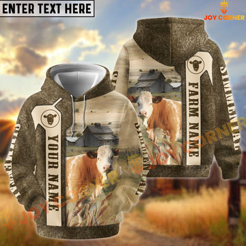 Joycorners Simmental Customize Name, Farm Name Unique Pattern Hoodie