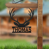 Joycorners Personalized Deer Antler Monogram Metal Sign-Deer Antlers Decor-Deer Cabin Sign LM0110