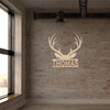 Joycorners Personalized Deer Antler Monogram Metal Sign-Deer Antlers Decor-Deer Cabin Sign LM0110