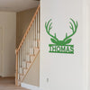 Joycorners Personalized Deer Antler Monogram Metal Sign-Deer Antlers Decor-Deer Cabin Sign LM0110