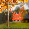 Joycorners Personalized Deer Antler Monogram Metal Sign-Deer Antlers Decor-Deer Cabin Sign LM0110
