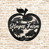 Joycorners Personalized Apple Farm Metal Sign, Apple Shaped Sign Wall Decor, Apple Farm Business Sign, Apple Wall Art & Decor, Apple Orchard Sign LM0110
