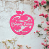 Joycorners Personalized Apple Farm Metal Sign, Apple Shaped Sign Wall Decor, Apple Farm Business Sign, Apple Wall Art & Decor, Apple Orchard Sign LM0110