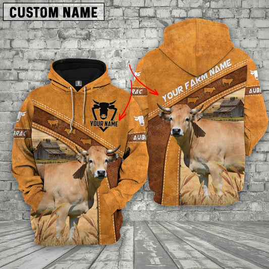 Joycorners Personalized Name Aubrac Cattle Hoodie TT1