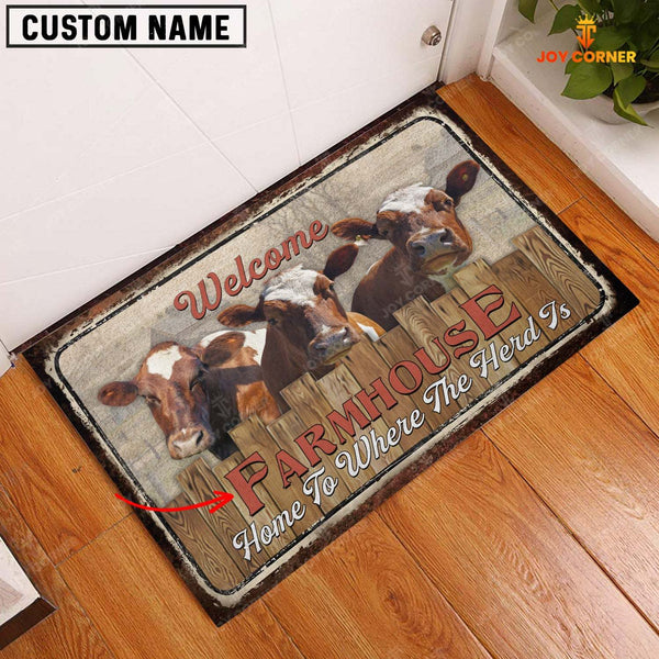 Joycorners Ayrshires Custom Name- Home To Where The Herd Is FarmHouse Doormat