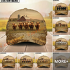 Joycorners Mud Pattern Classic Personalized Name & Farm Name Cattle Cap (9 Cattle Breeds)