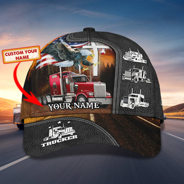 Joycorners Eagle Pride Trucker Customized Name 3D Cap