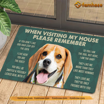 Joycorners Beagles Dog Doormat, Please Remember I Live Here Gift For Dog Lovers, Housewarming Gift, Dog Decor LM0210
