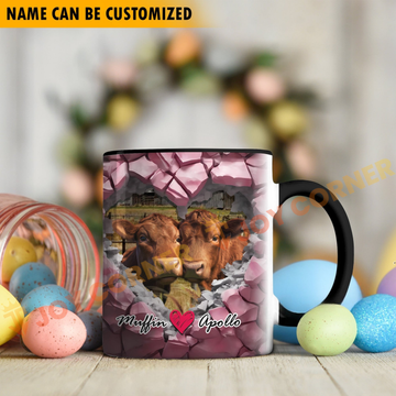 Joycorners Beefmaster Couple Personalized Name Two Tone Mug