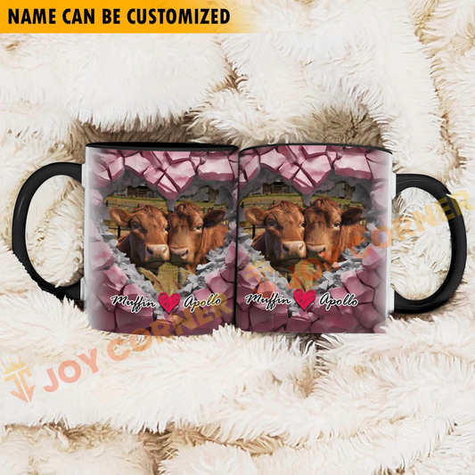 Joycorners Beefmaster Couple Personalized Name Two Tone Mug