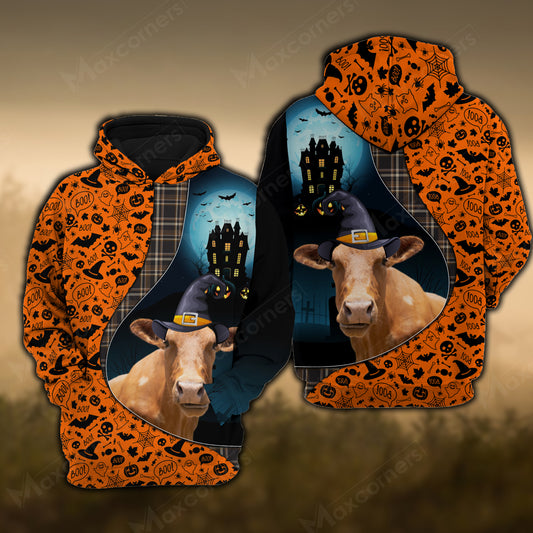 Joy Corners Beefmaster Castle Halloween Pattern 3D Hoodie