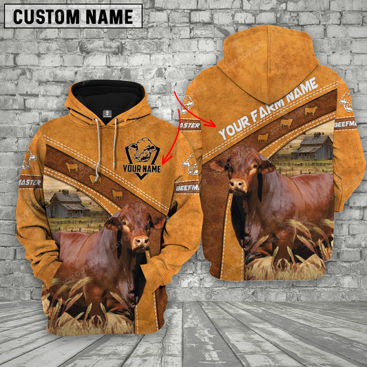 Joycorners Beefmaster 3D Customized Name - Farm Name Hoodie