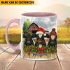 Joycorners Personalized Christmas Farmhouse Holiday Gift Cow Mug