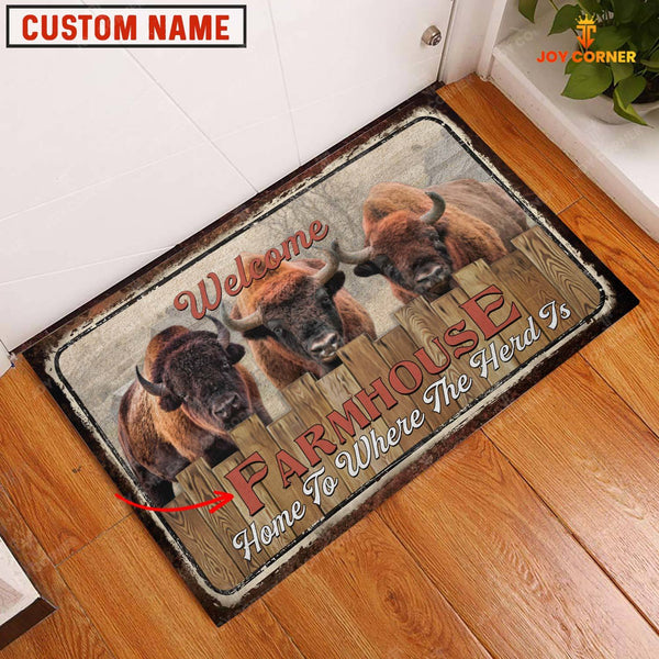 Joycorners Bison Welcome Custom Name Doormat