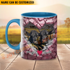 Joycorners Black Angus Couple Personalized Name Two Tone Mug