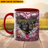 Joycorners Black Angus Couple Personalized Name Two Tone Mug