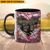 Joycorners Black Angus Couple Personalized Name Two Tone Mug