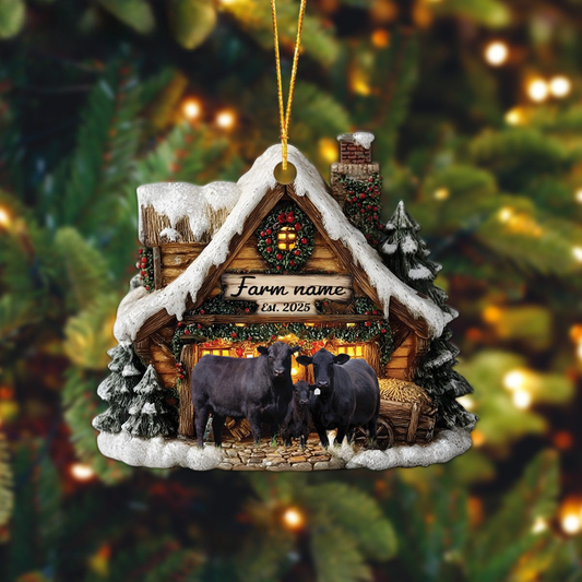 Joycorners Personalized Farm Name & Year Christmas Acrylic Ornament (14 Breed Options)