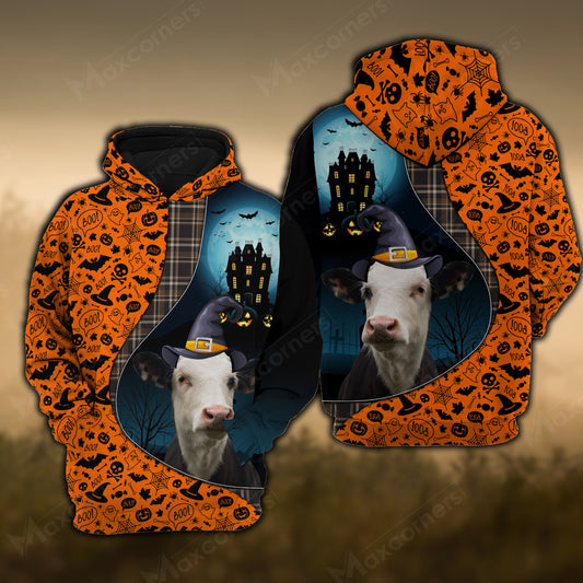 Joy Corners Black Baldy Castle Halloween Pattern 3D Hoodie