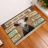 God Says You Are - Black Baldy Cattle Doormat