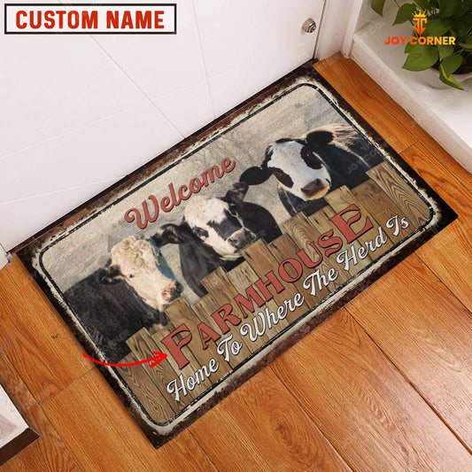 Joycorners Black Hereford Welcome Custom Name Doormat