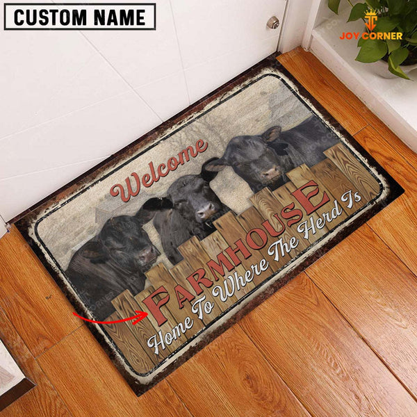 Joycorners Black Sim Angus Personalized - Welcome  Doormat