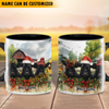 Joycorners Personalized Christmas Farmhouse Holiday Gift Cow Mug