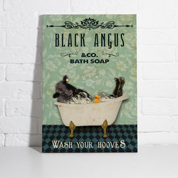 Joycorners Black Angus Shower Portrait Canvas